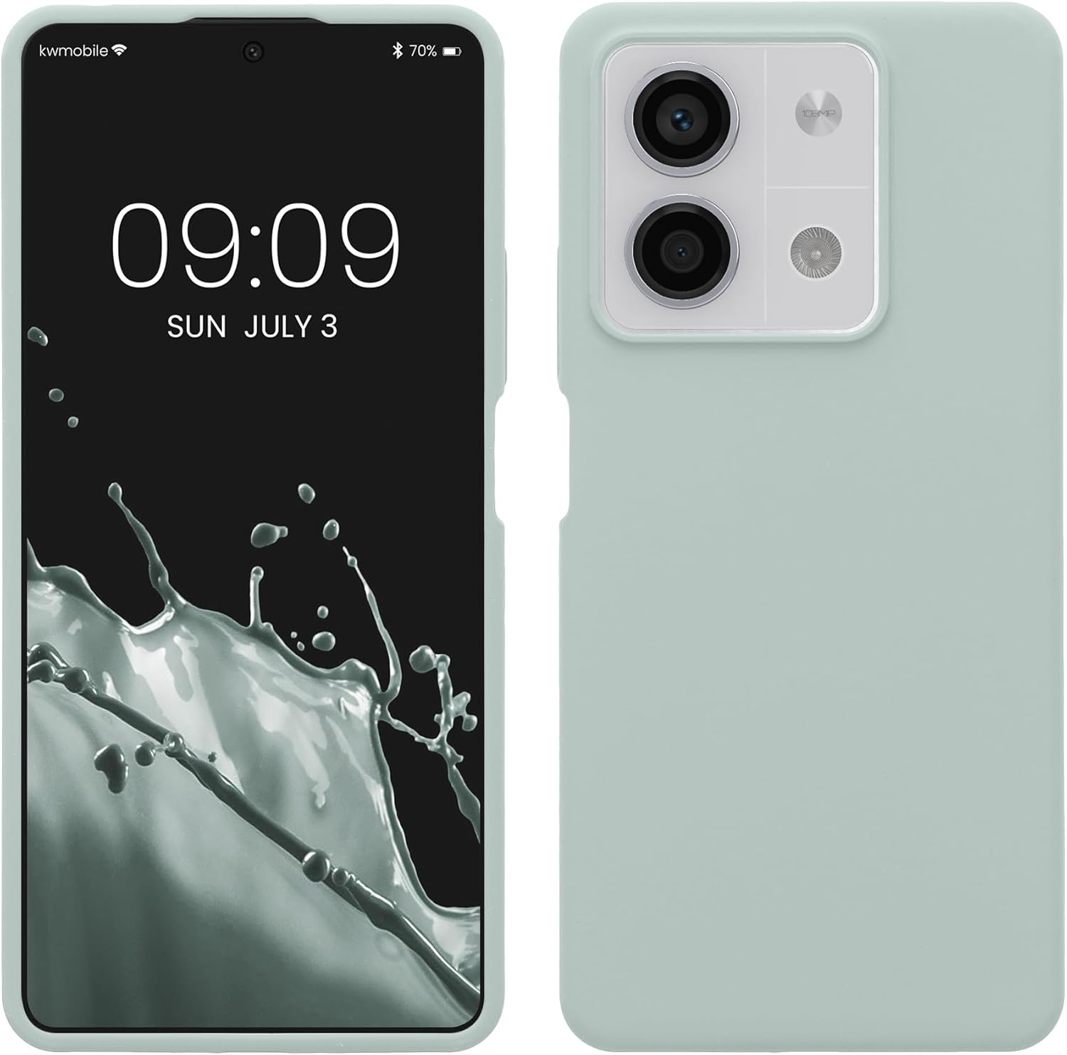 KW Xiaomi Redmi Note 13 5G Θήκη Σιλικόνης Rubberized TPU - Cool Mint