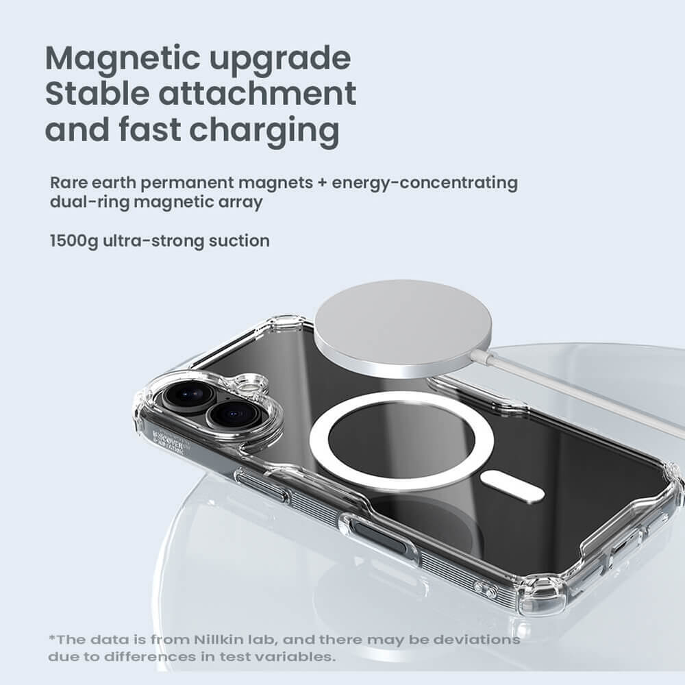 Nillkin iPhone 16 Nature Pro Magnetic - Σκληρή Θήκη με Πλαίσιο Σιλικόνης και MagSafe - Διάφανη / Blue