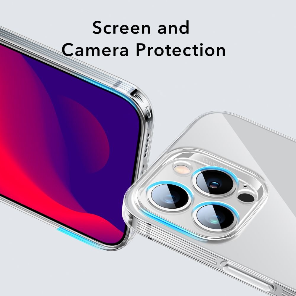 ESR iPhone 14 Pro Max Ice Shield Θήκη με Πλαίσιο Σιλικόνης και Όψη Γυαλιού Tempered Glass - Διάφανη