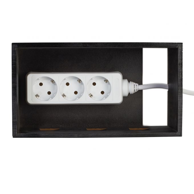 Relaxdays Κουτί Οργάνωσης Καλωδίων από Bamboo - Black - 4052025246723