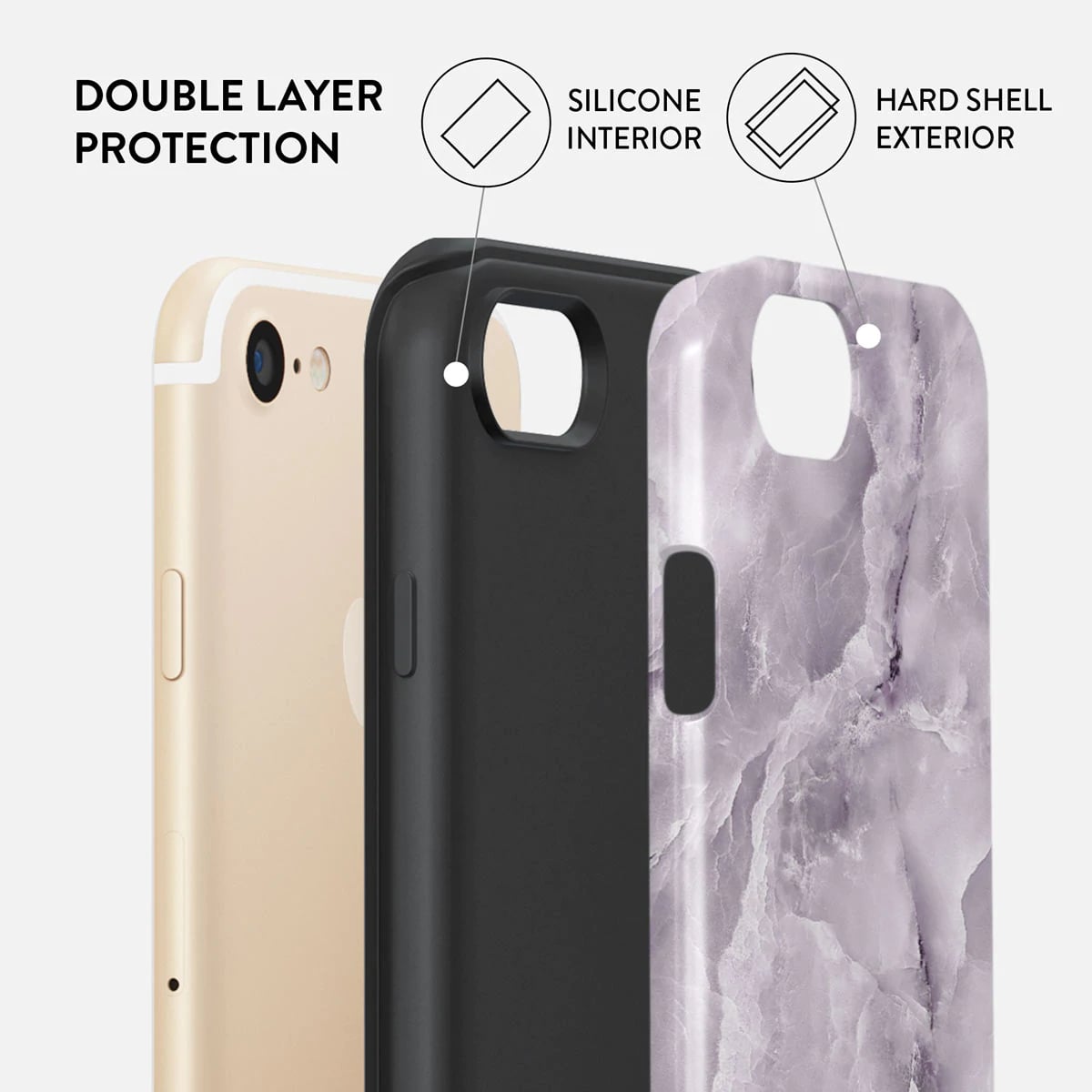 Burga iPhone SE 2022 / SE 2020 / 7 / 8 Fashion Tough Σκληρή Θήκη - Black Currant