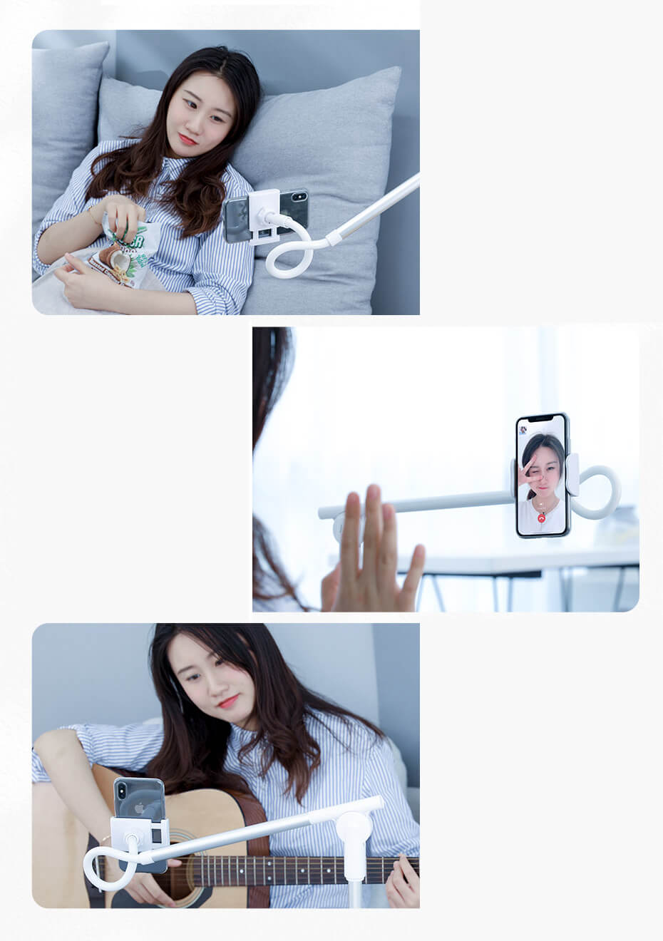 Baseus Unlimited Adjustment Lazy Mobile Holder - Βάση Στήριξης Κινητών με Ρυθμιζόμενο Βραχίονα - Silver - SULR-0S