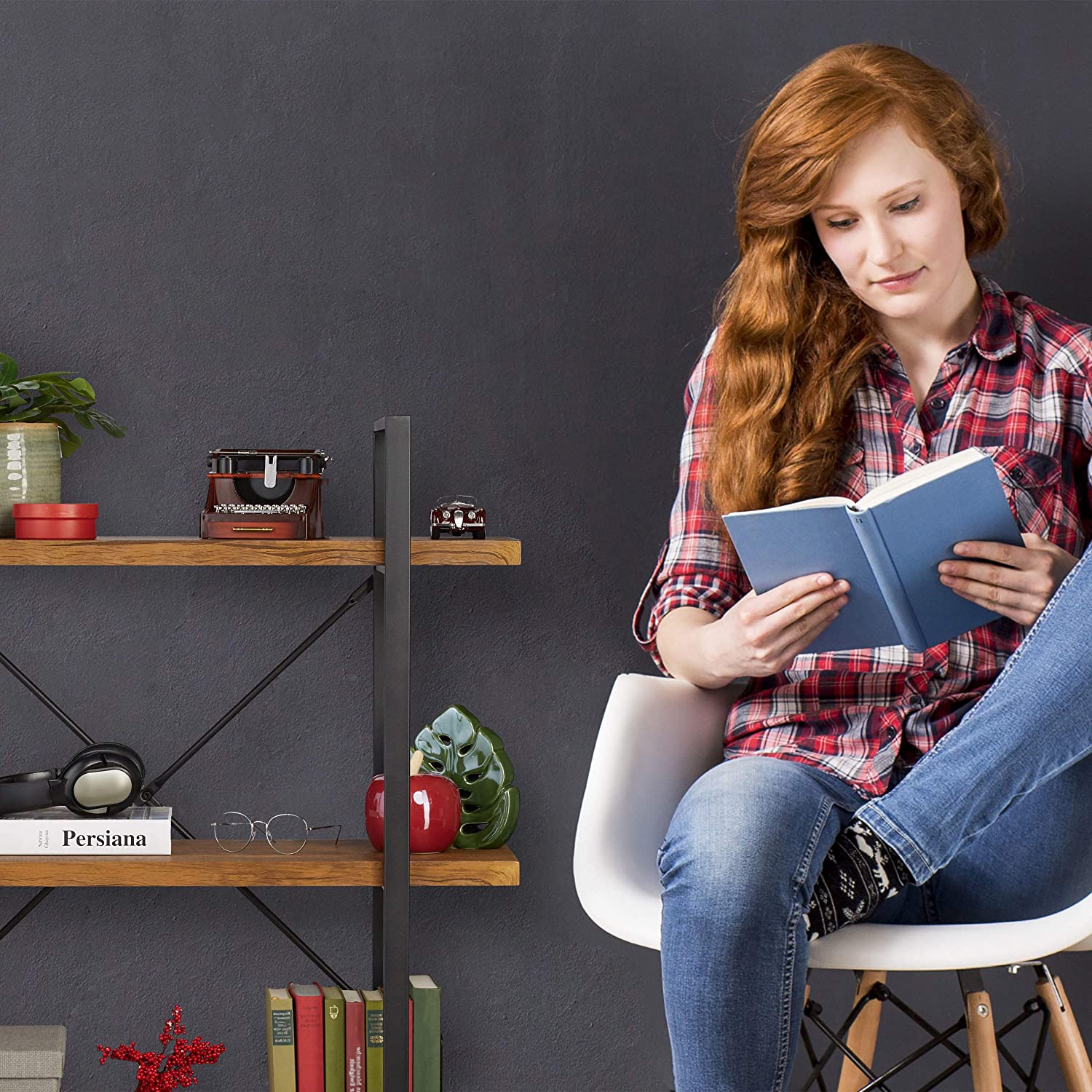 Relaxdays Διακοσμητικό Ράφι με 3 Διαμερίσματα - 90 x 33,5 x 102 cm - Natural - 4052025354169