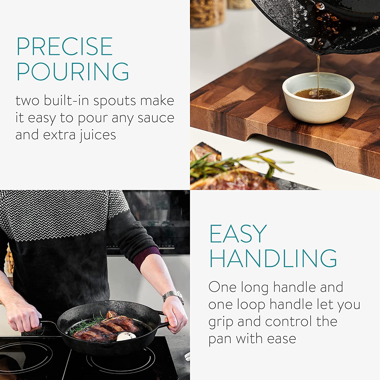 Navaris Μαντεμένιο Τηγάνι - 30cm - Dark Green - 53784.02