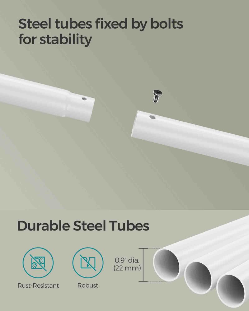 Songmics Τροχήλατη Επεκτεινόμενη Κρεμάστρα Δαπέδου - Ράγα Ρούχων - Natural Beige / Cloud White - HSR151W01