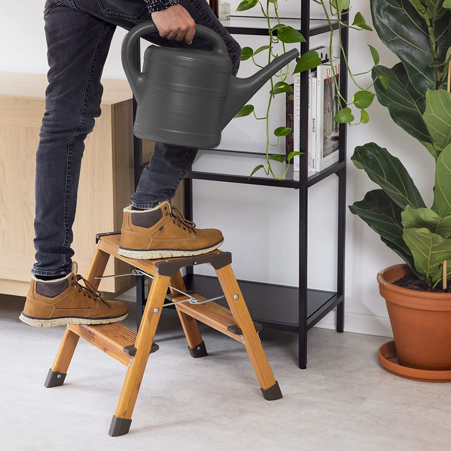 Navaris Σκάλα Αλουμινίου με 2 Σκαλοπάτια - Brown / Beige - 53301.01