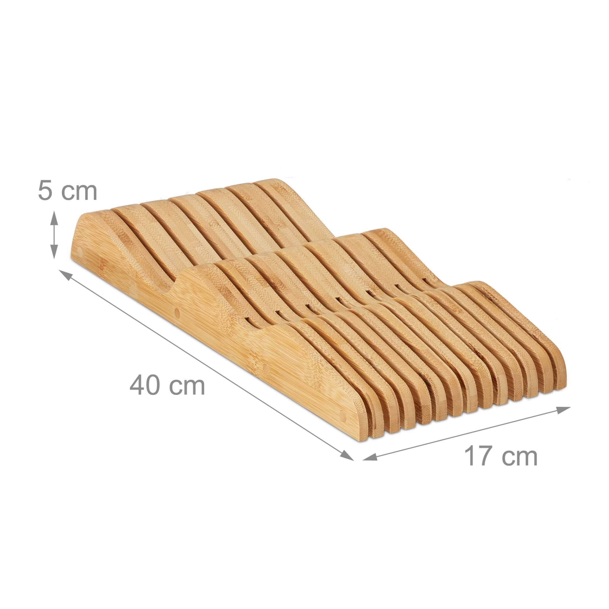 Relaxdays Θήκη Μαχαιριών για Συρτάρι από Μπαμπού - XXL - Natural - 4052025907778