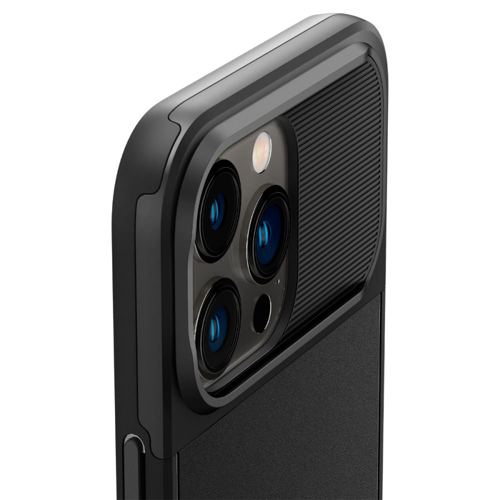 Spigen iPhone 14 Pro Optik Armor Mag Θήκη Σιλικόνης με Κάλυμμα για την Κάμερα και MagSafe - Black