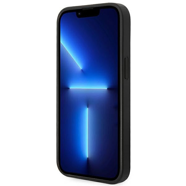 Guess iPhone 14 Plus Glitter Script Σκληρή Θήκη με Πλαίσιο Σιλικόνης - Βlack - GUHCP14MHGGSHK