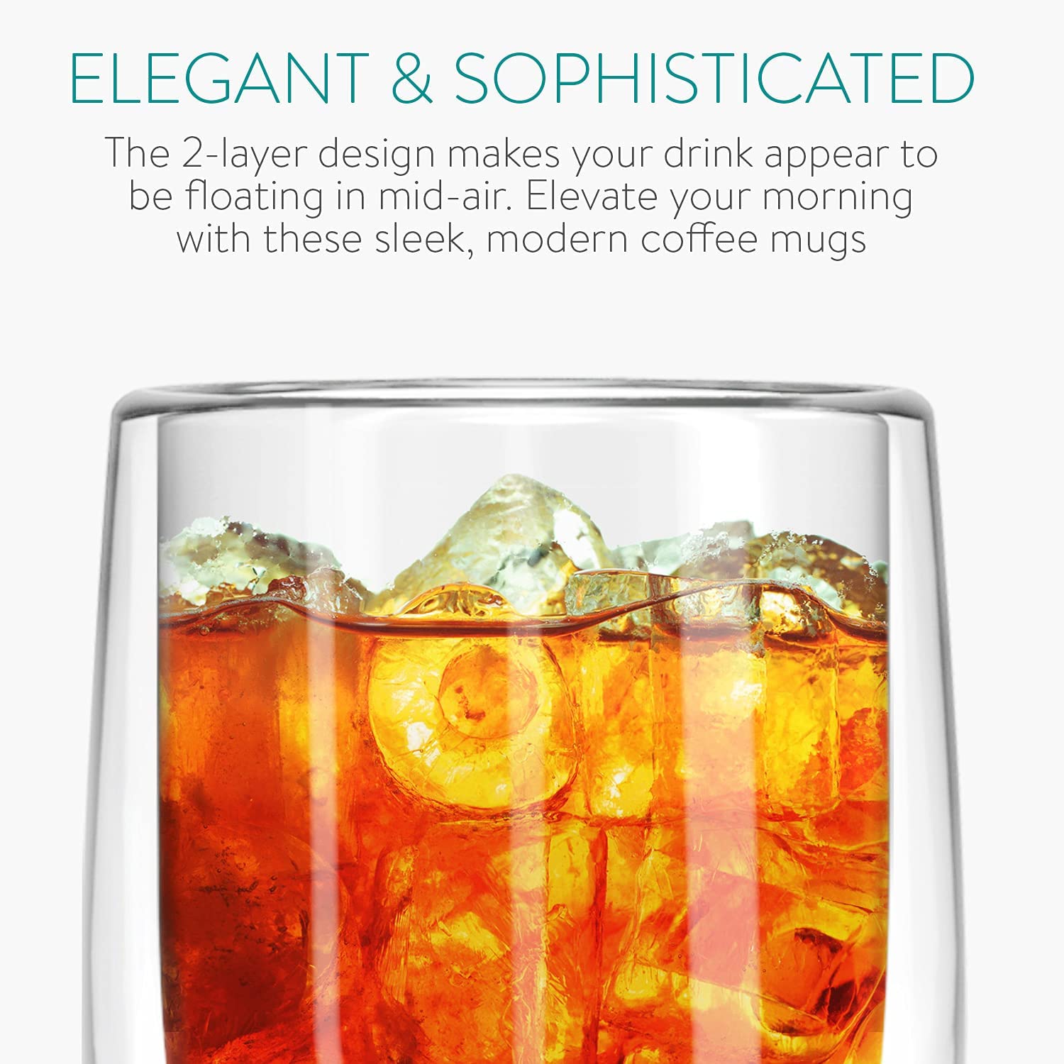 Navaris Double Walled Glass Mugs Set 4 Κούπες Διπλής Όψεως Από Γυαλί - 350ml - Διάφανη - 47547.01.2