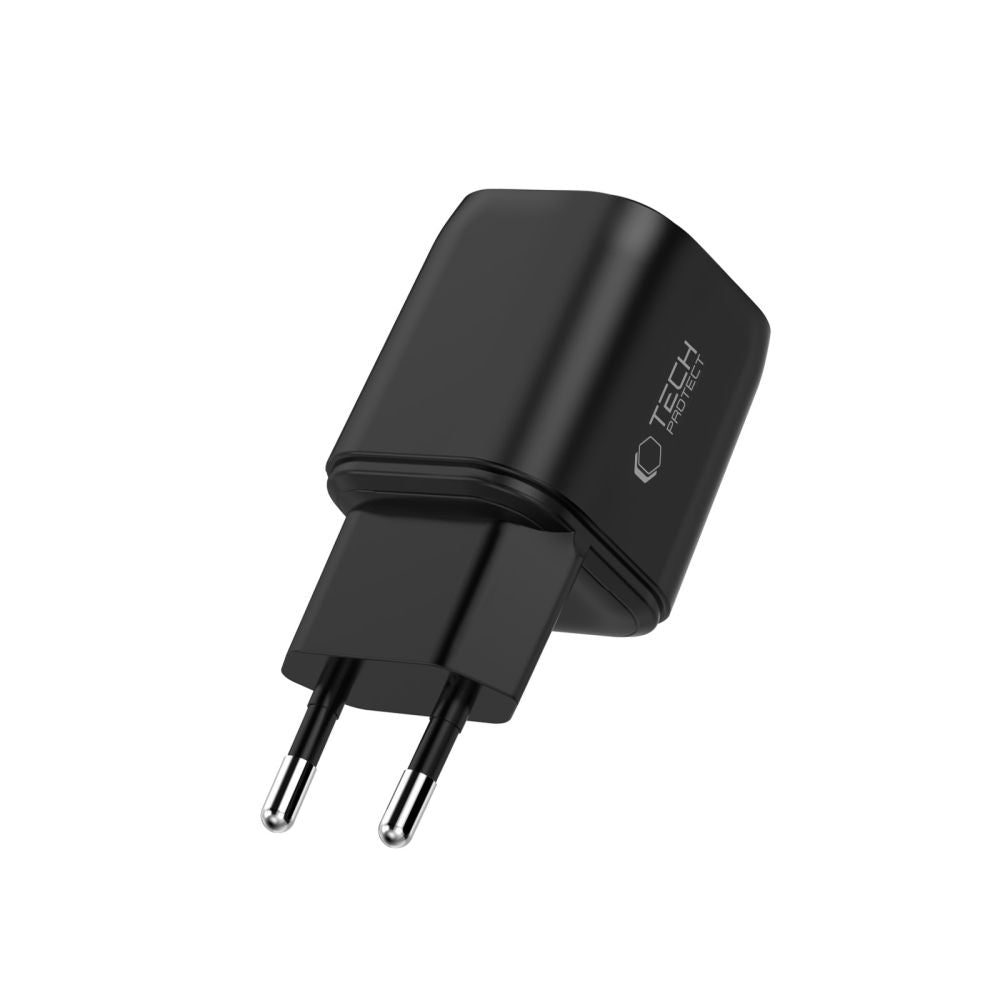 Tech-Protect Οικιακός Φορτιστής PD 3.2 με 1 Θύρα USB και 2 Θύρες Type-C 100W / QC3.0 - NCA100W-GaN - Black