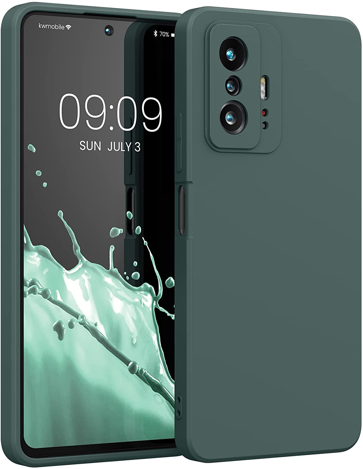 KW Xiaomi 11T / 11T Pro Θήκη Σιλικόνης Rubberized TPU - Blue Green - 56573.171