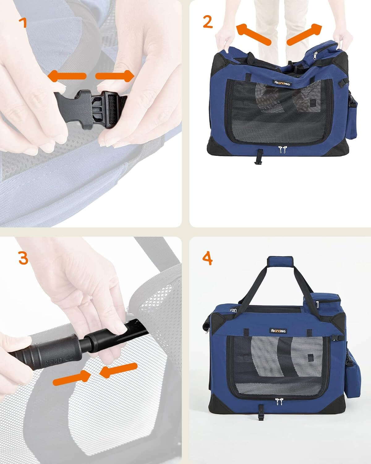 Feandrea Τσάντα Μεταφοράς για Κατοικίδια Ζώα - 50 x 35 x 35 cm - Dark Blue - PDC50Z