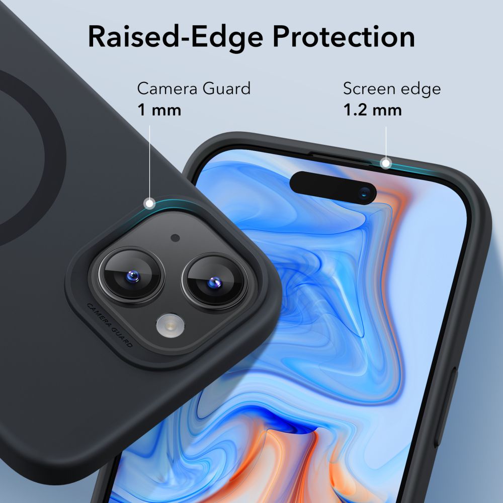 ESR iPhone 15 Plus Cloud Halolock MagSafe Σκληρή Θήκη με Πλαίσιο Σιλικόνης - Black
