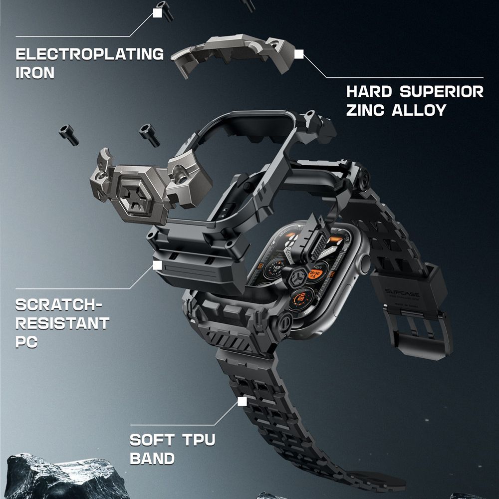 Supcase Λουράκι Apple Watch 10/11 - 46mm Unicorn Beetle Ore Pro Version Λουράκι με Θήκη Προστασίας - Black