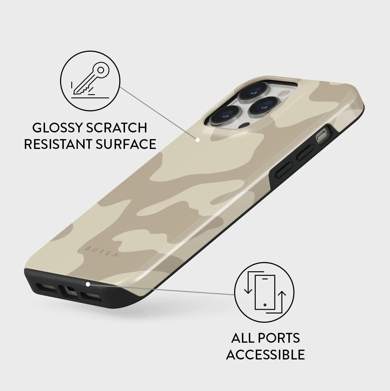 Burga iPhone 14 Pro Fashion Tough Σκληρή Θήκη - Dune