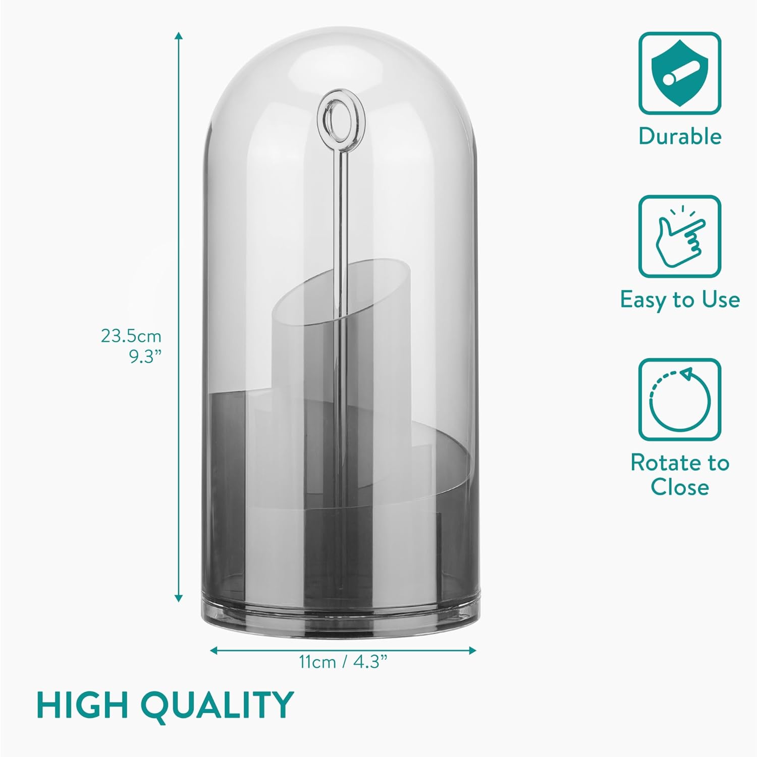 Navaris Περιστρεφόμενη Θήκη για Πινέλα Μακιγιάζ - Grey - 61656.01