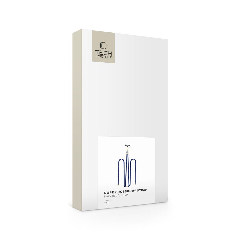 Tech-Protect C7S Rope CrossBody Strap - Universal Λουράκι για Θήκη Κινητού - Navy Blue / Gold