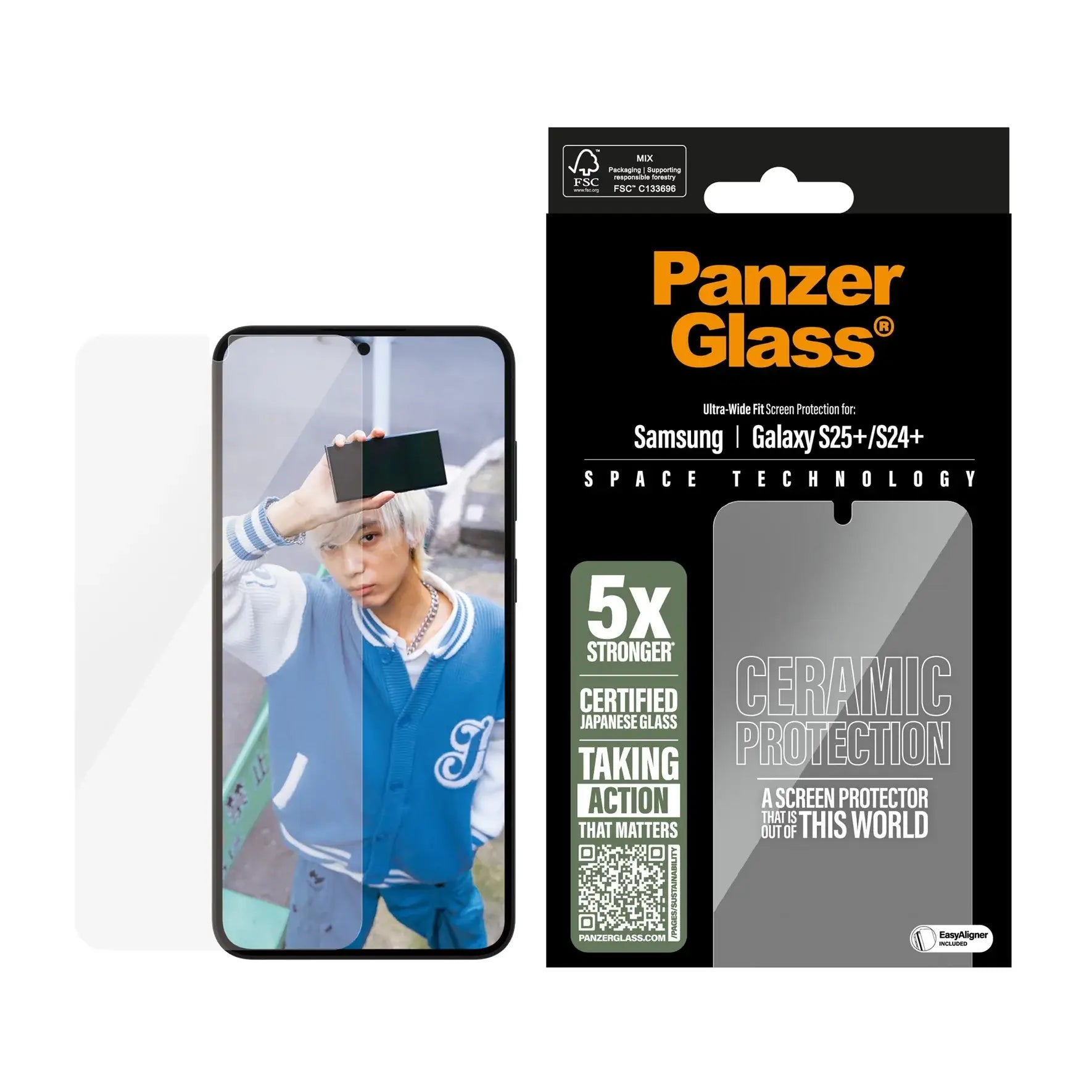 PanzerGlass Samsung Galaxy S24 Plus / S25 Plus Ceramic Ultra-Wide Fit Full Screen Αντιχαρακτικό Γυαλί Οθόνης - Black