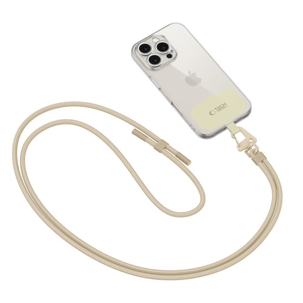Tech-Protect C5S Rope CrossBody Strap - Universal Λουράκι για Θήκη Κινητού - Taupe