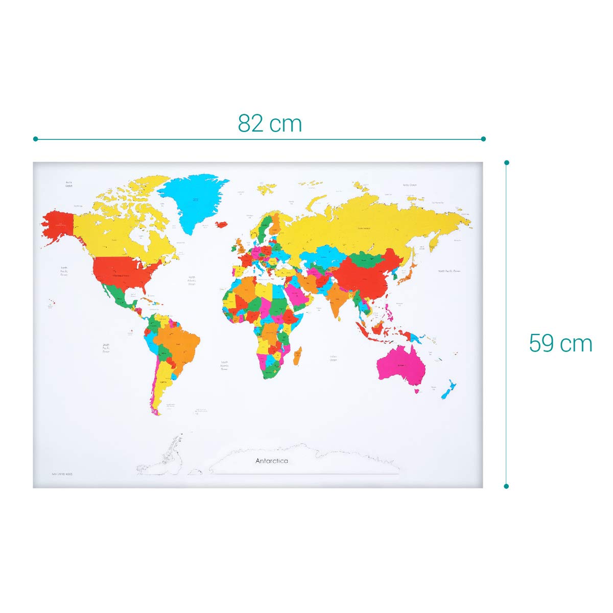 Navaris Scratch Off Μεγάλη Αφίσα με τον Παγκόσμιο Χάρτη - Περιλαμβάνει την Ξύστρα - 82 x 59 cm - White - 47795.02