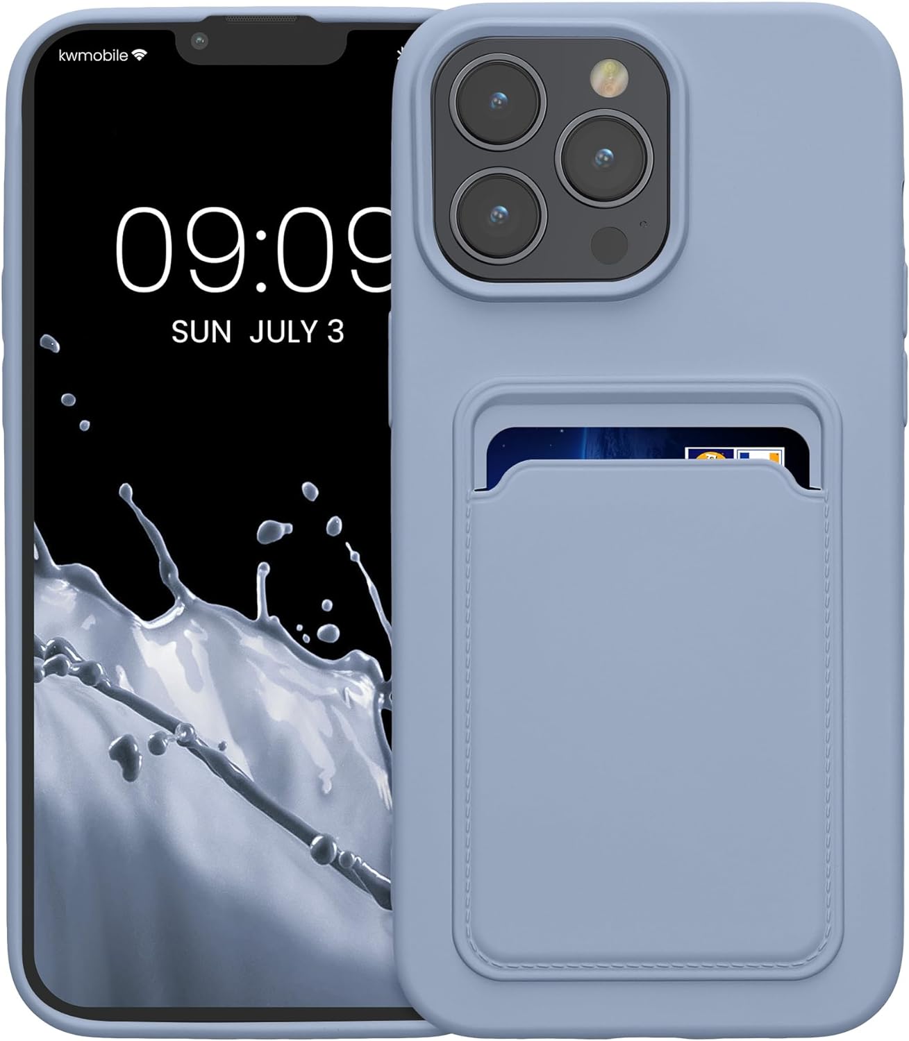 KW iPhone 15 Pro Max Θήκη Σιλικόνης TPU με Υποδοχή για Κάρτα - Lavender - 62020.108