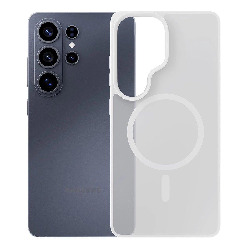 3MK Samsung Galaxy S26 Ultra - Σκληρή Θήκη με Πλαίσιο Σιλικόνης και MagSafe - Smoke MagCase - White