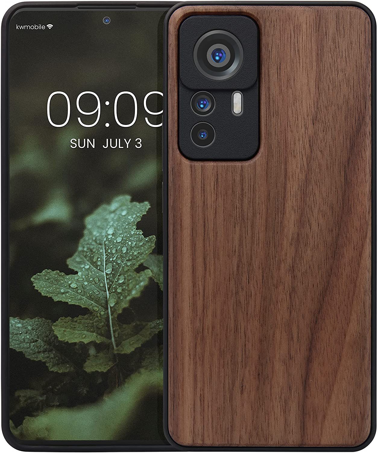 KW Xiaomi 12T / 12T Pro Θήκη από Φυσικό Ξύλο - Dark Brown - 60149.18