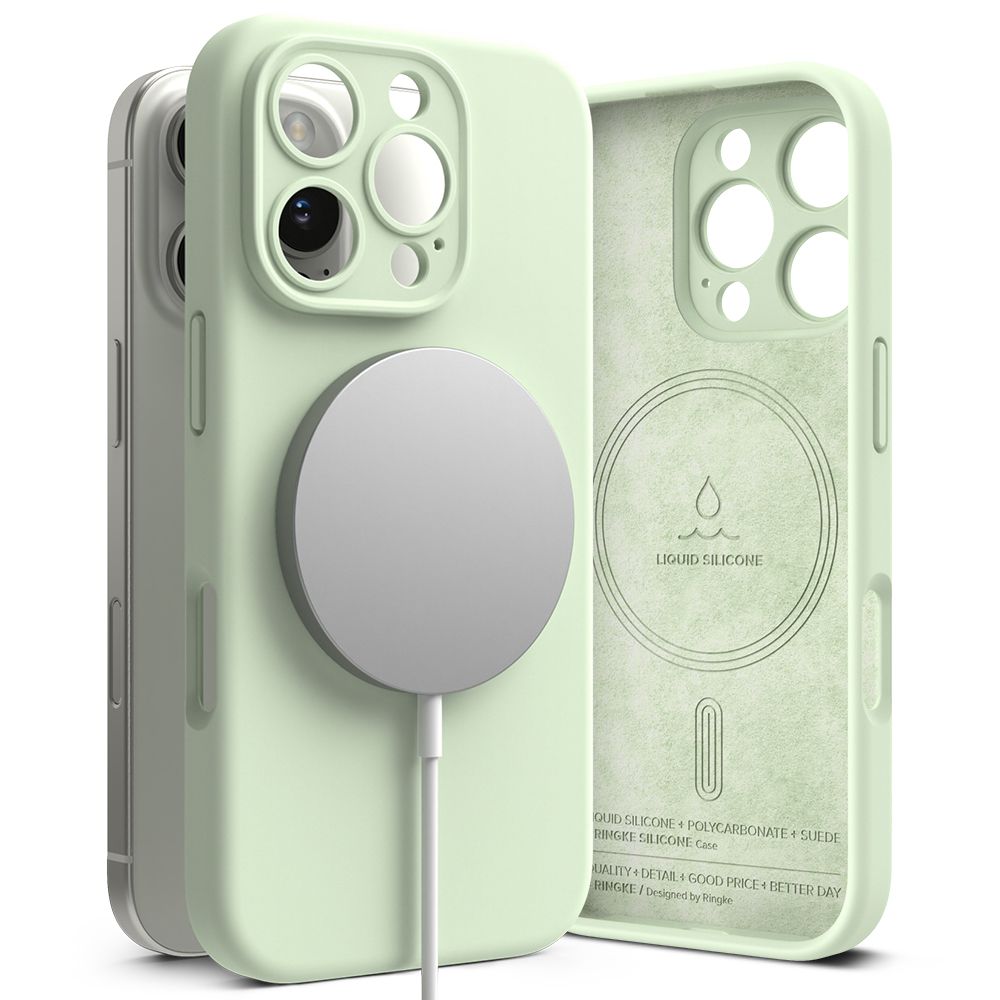 Ringke iPhone 16 Pro Silicone Magnetic MagSafe Case Θήκη Σιλικόνης με MagSafe - Soft Mint