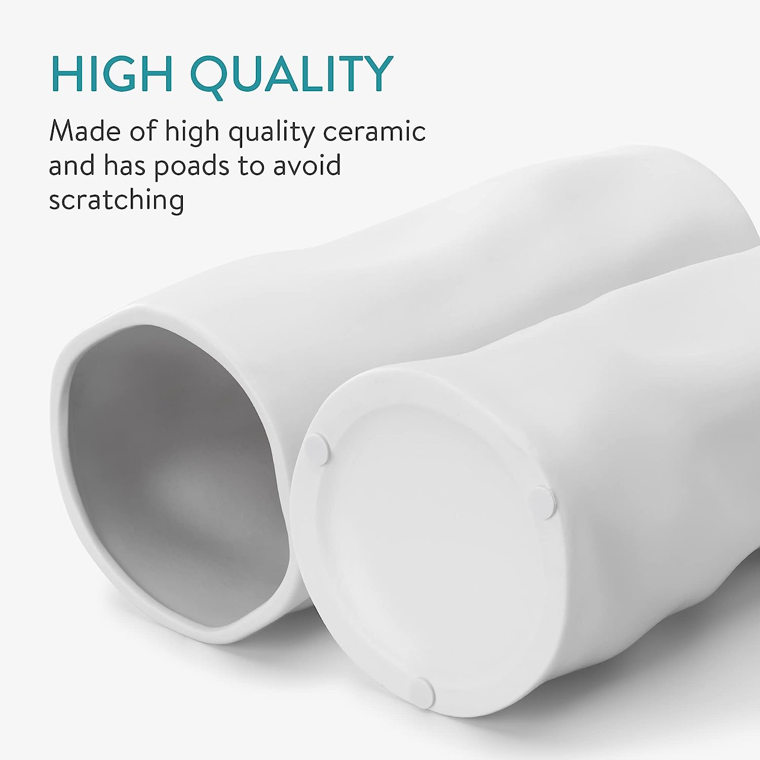 Navaris Διακοσμητικό Βάζο - 25 x 11 cm - Beige - 60682.01