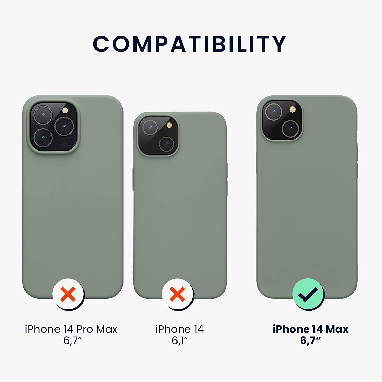 KW iPhone 14 Plus Θήκη Σιλικόνης Rubberized TPU - Gray Green - 59080.172