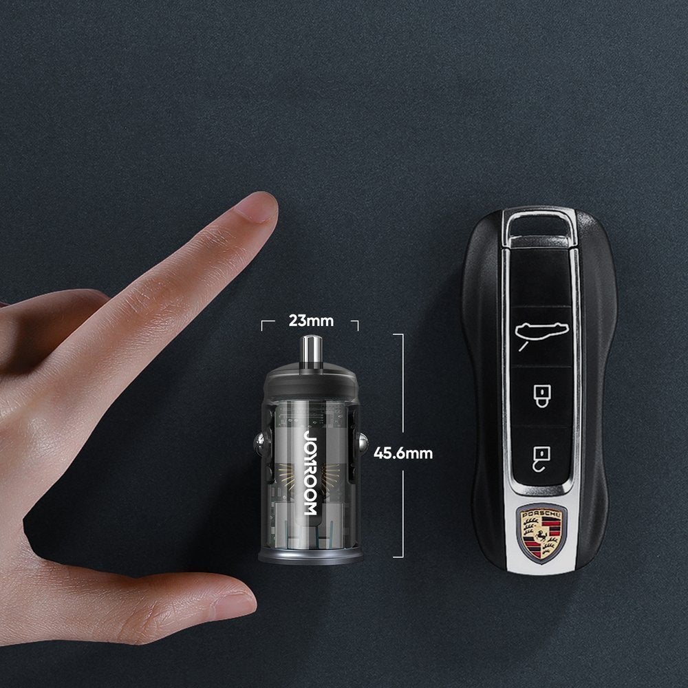 Joyroom C-A43 Φορτιστής Αυτοκινήτου Γρήγορης Φόρτισης με 1 Θύρα USB και 1 Θύρα Type-C 3A PD 20W QC 3.0 - Grey