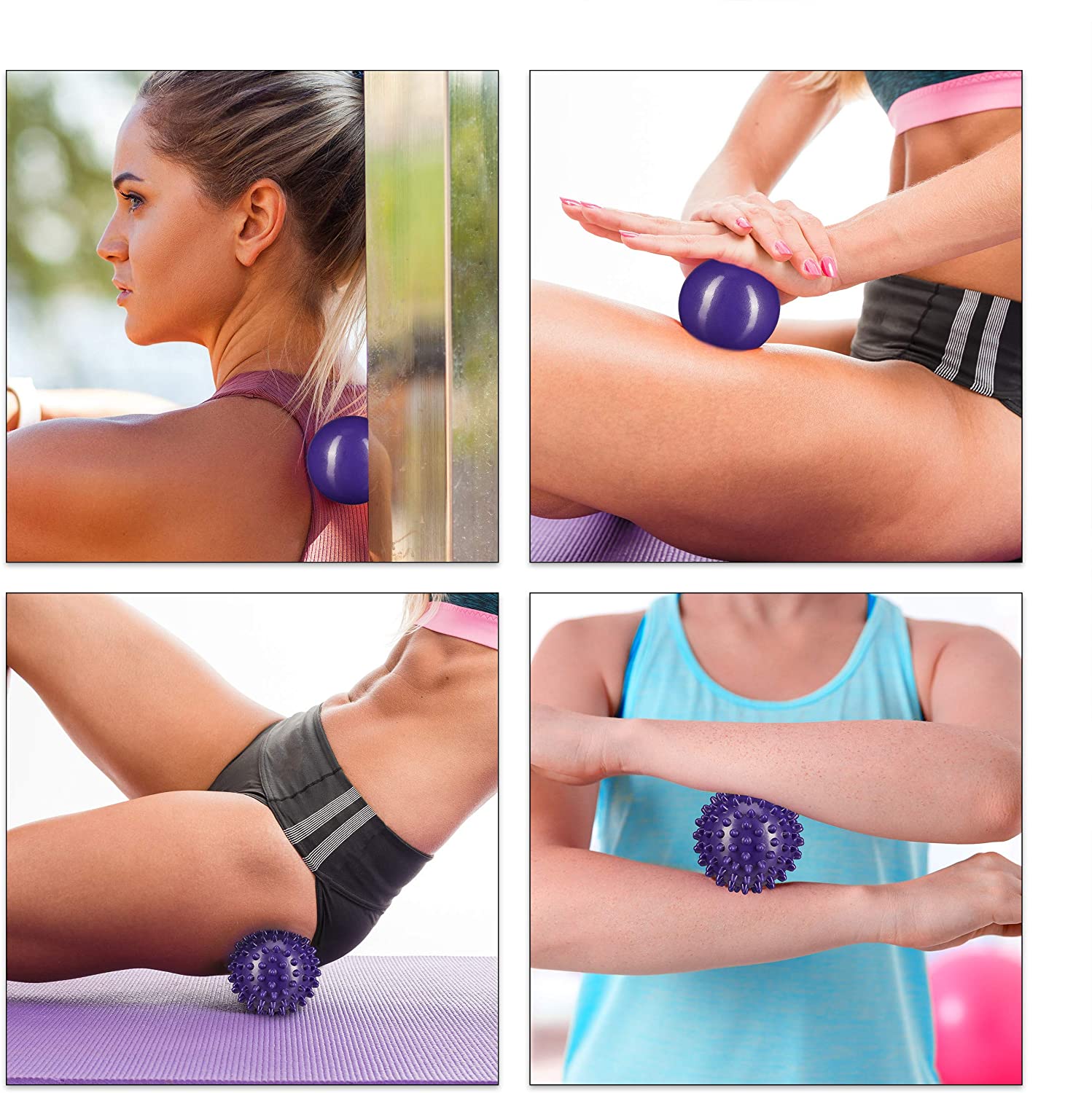 Relaxdays Σετ με 2 Μπάλες Μασάζ - Purple - 4052025909468