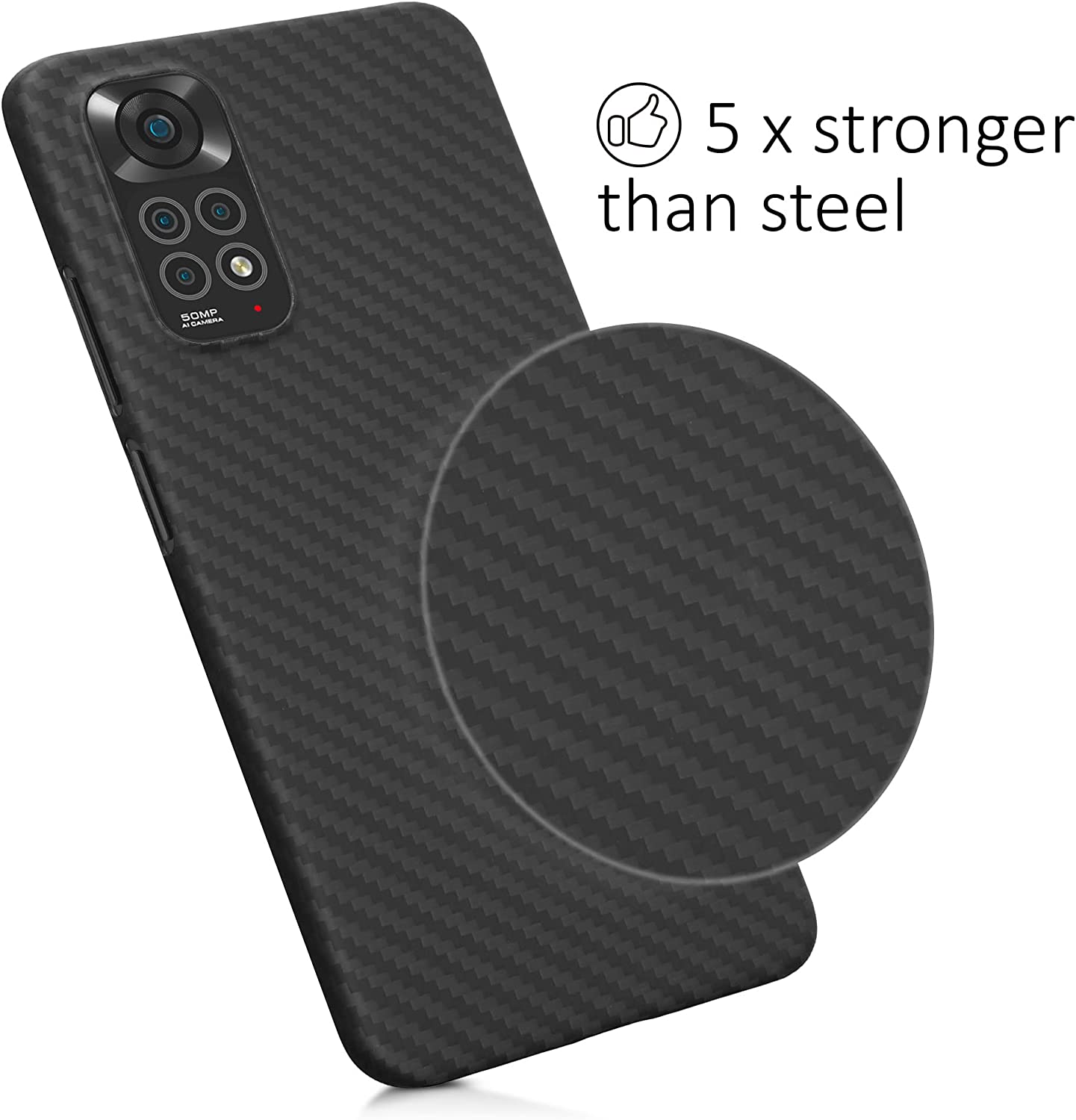 Kalibri Xiaomi Redmi Note 11 / Note 11S Σκληρή Θήκη Aramid Fiber Body Armor - Black Matte - 58262.47