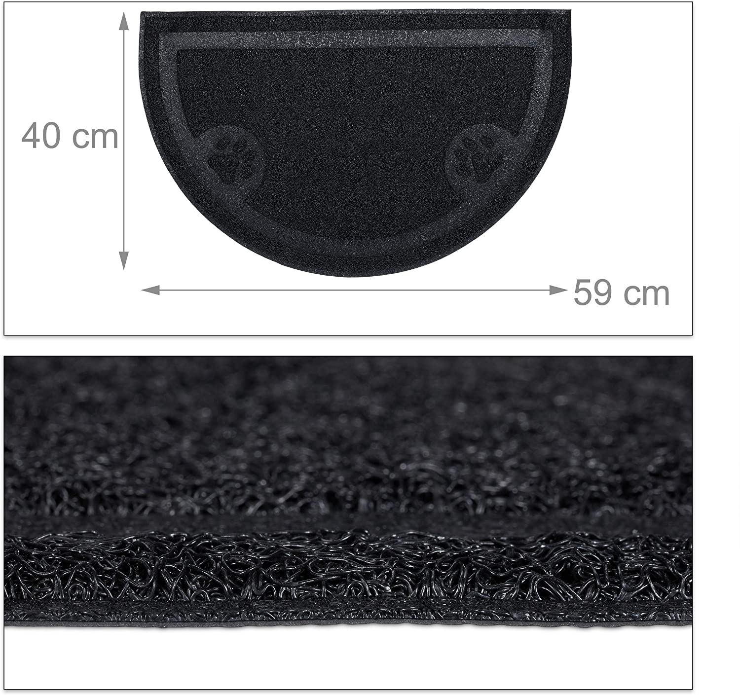 Relaxdays Χαλάκι PVC για την Είσοδο της Τουαλέτας - Black - 4052025910297