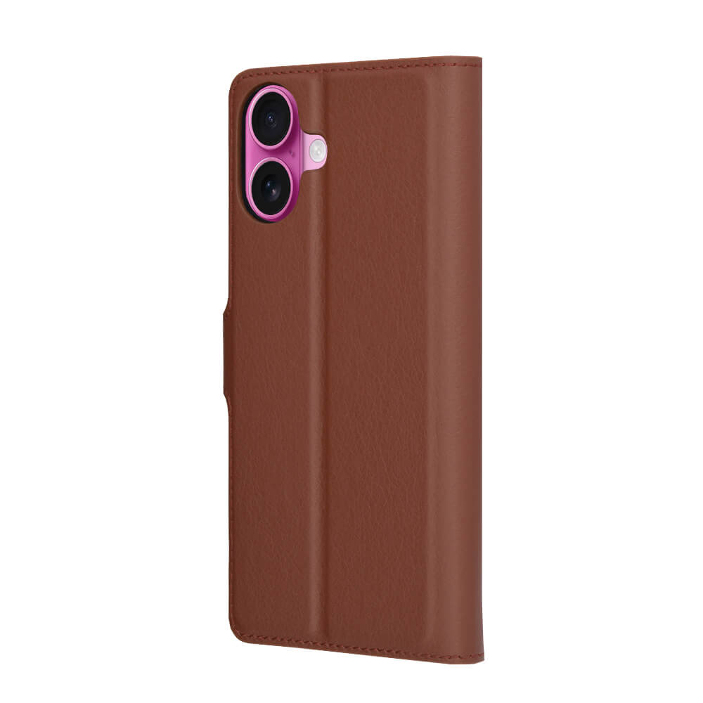 Techsuit iPhone 16 Plus - Leather Folio - Θήκη Πορτοφόλι από Δερματίνη με Stand - Brown