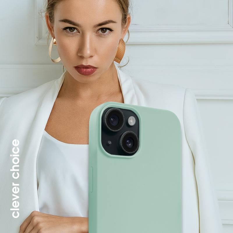 Crong iPhone 15 Color Cover Magnetic - Θήκη Σιλικόνης με MagSafe - Mint