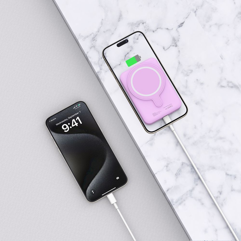 Tech-Protect PB11 Lifemag MagSafe PowerBank Μαγνητικό PowerBank Κινητού 10000 mAh - Lilac