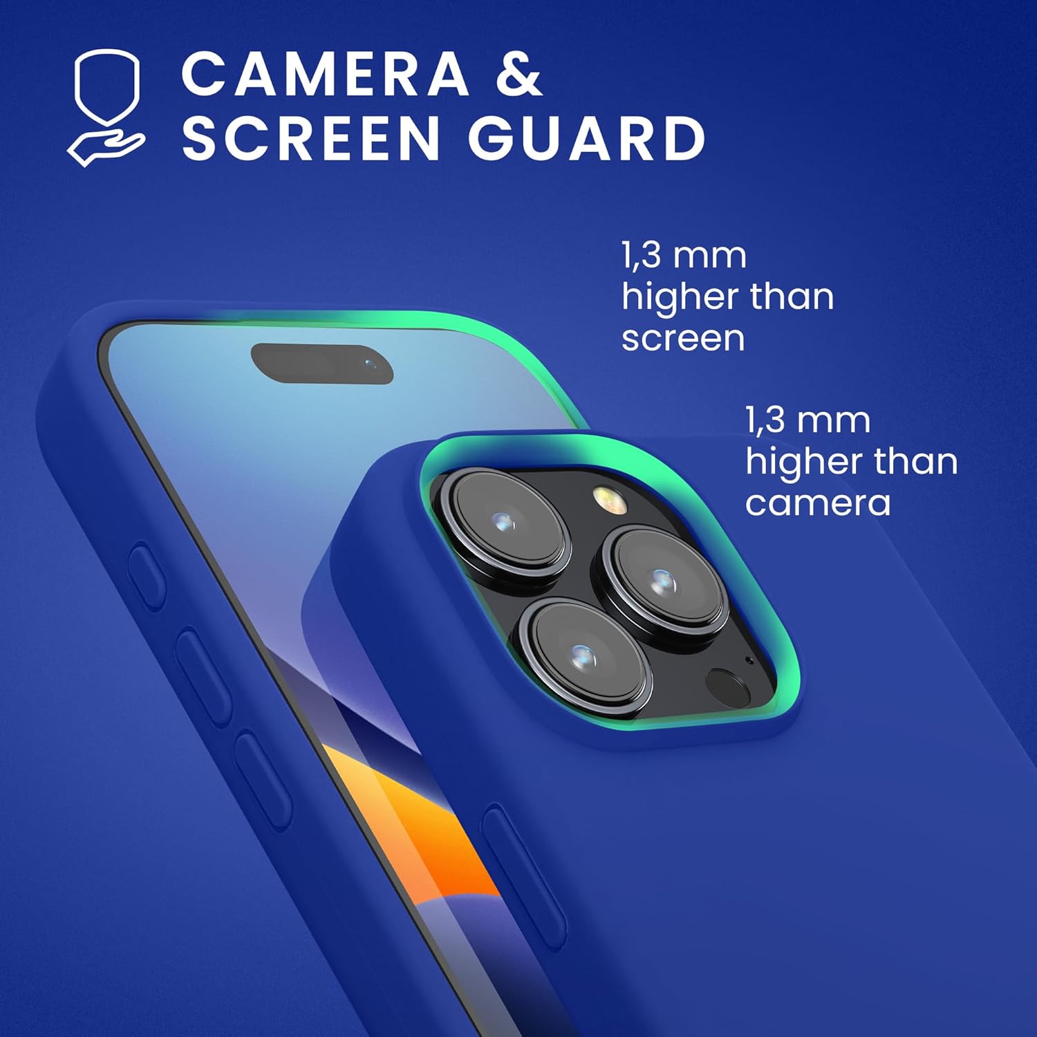 KW iPhone 16 Pro Θήκη Σιλικόνης Rubberized TPU - Baltic Blue