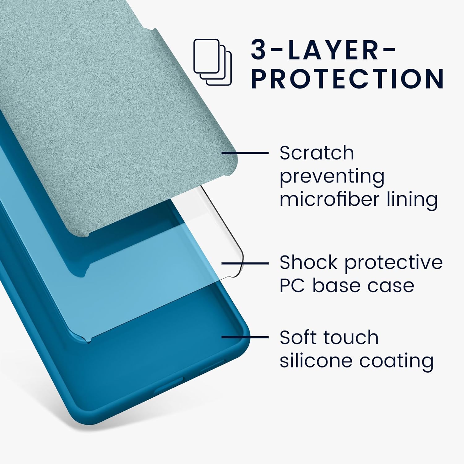 KW iPhone 15 Pro Θήκη Σιλικόνης Rubberized TPU - Caribbean Blue