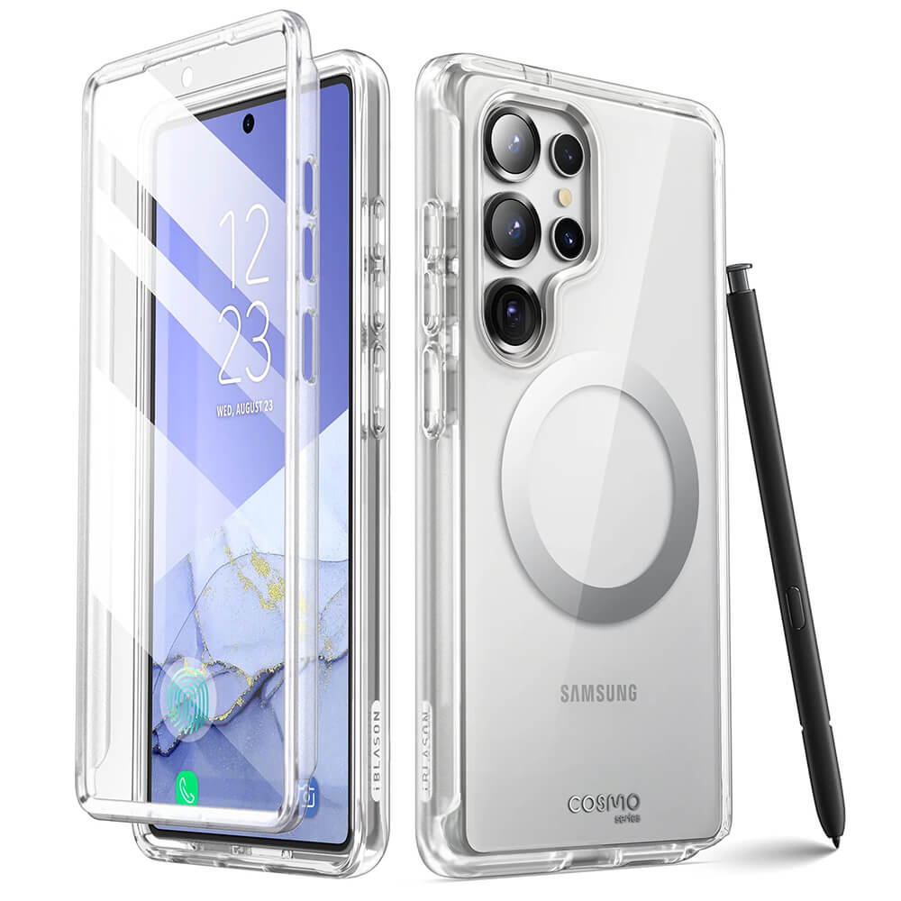 i-Blason Samsung Galaxy S25 Ultra Cosmo Mag Σκληρή Θήκη με Προστασία Οθόνης και Magsafe - Διάφανη