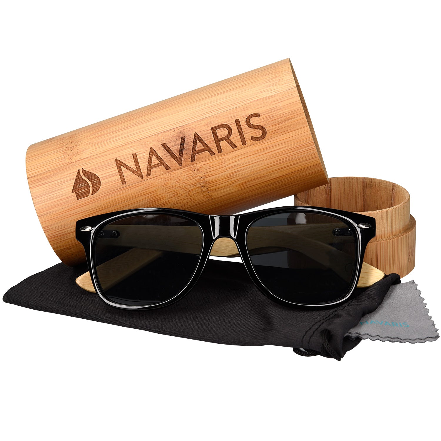 Navaris Unisex Γυαλιά Ηλίου - UV400 - Black / Light Brown - 40731.01.47