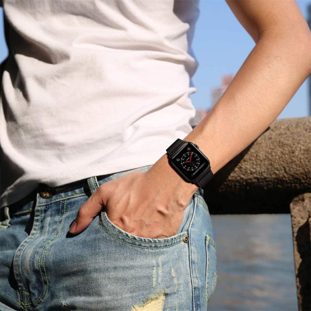 Tech - Protect Λουράκι Apple Watch 2 / 3 / 4 / 5 / 6 / 7 / 8 / 9 / SE / SE 2 / ULTRA / ULTRA 2 - 42 / 44 / 45 / 49 mm LeatherFit Δερμάτινο - Black