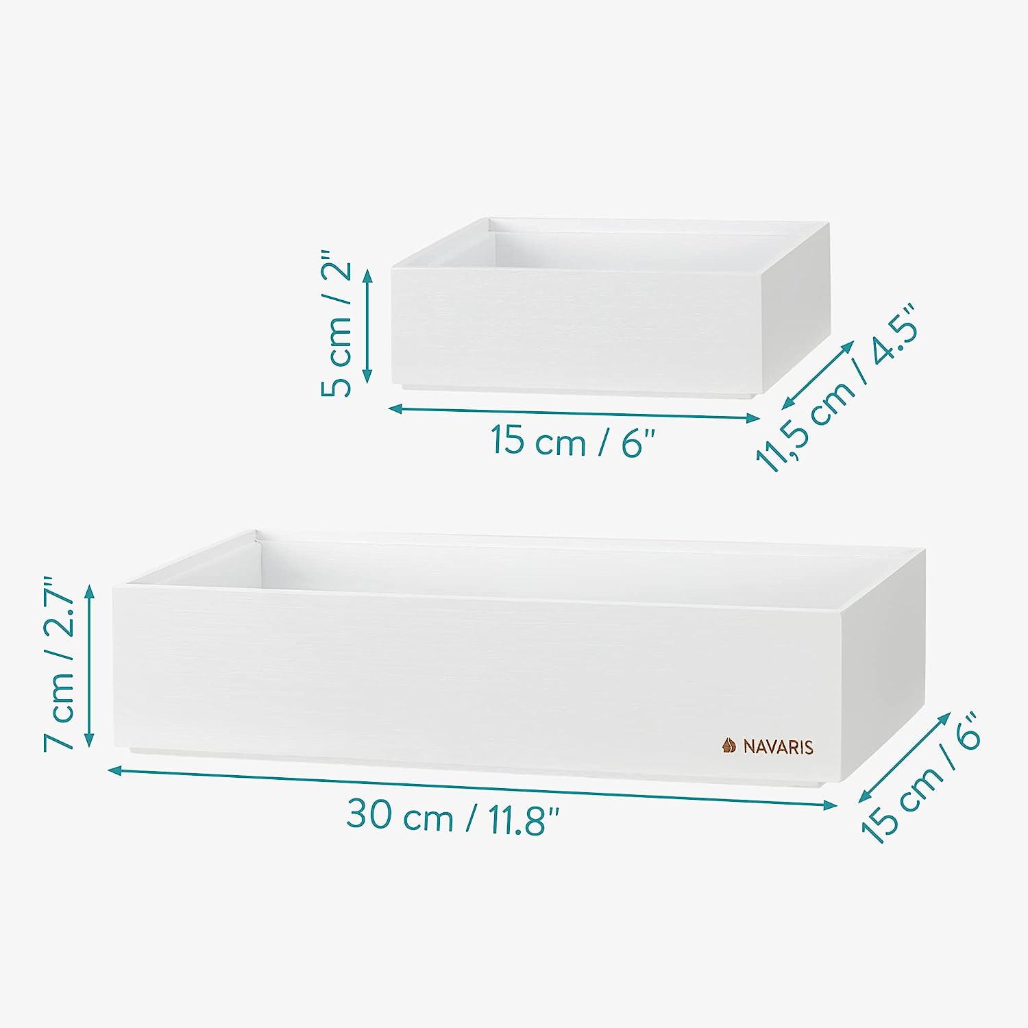 Navaris Σετ με 2 Κουτιά Αποθήκευσης - White - 51864.02