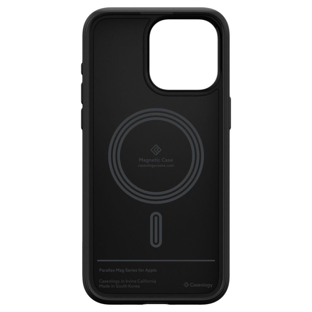 Caseology iPhone 15 Pro Max Parallax Mag Θήκη Σιλικόνης με Σκληρό Πλαίσιο και MagSafe - Matte Black