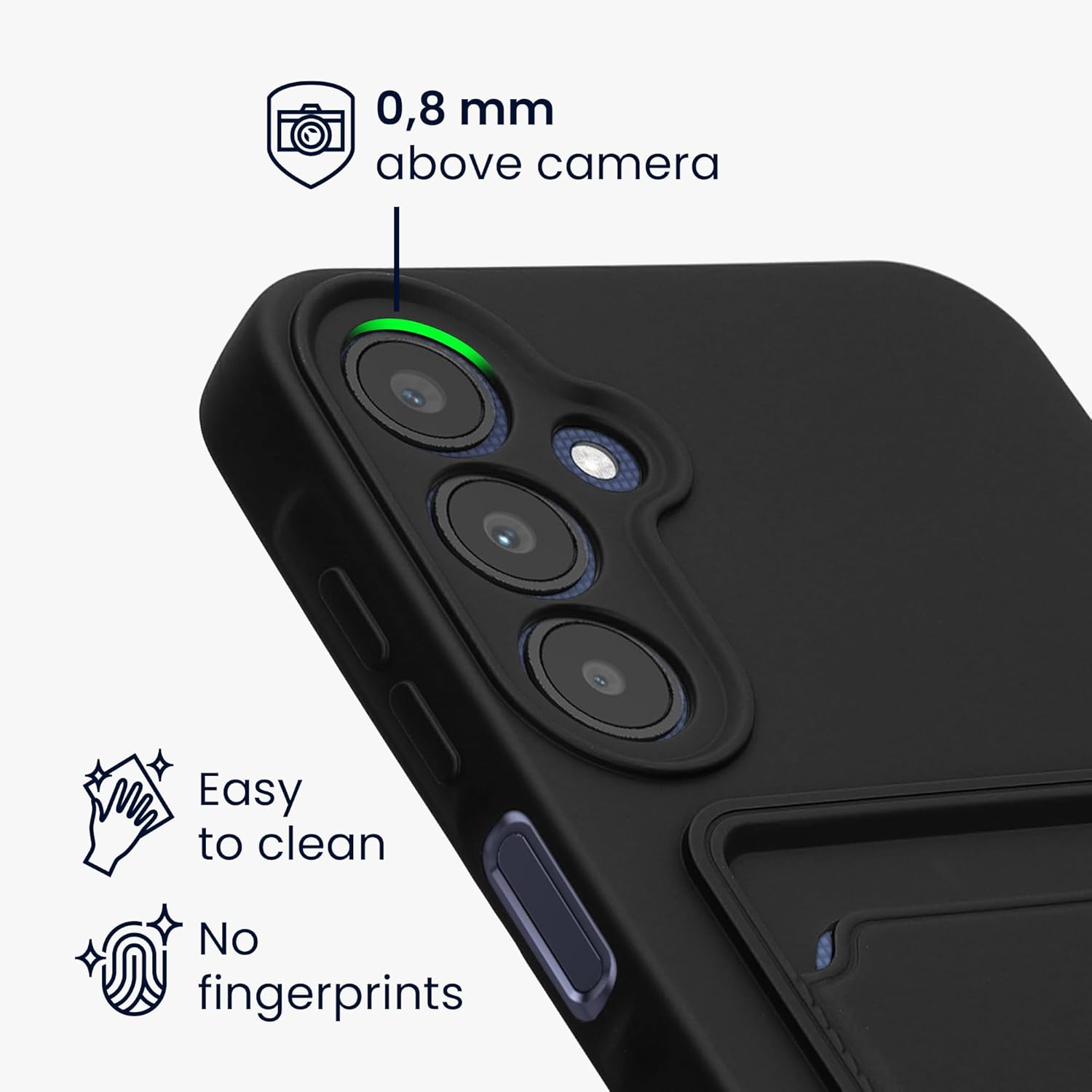 KW Samsung Galaxy A25 5G Θήκη Σιλικόνης TPU με Υποδοχή για Κάρτα - Black