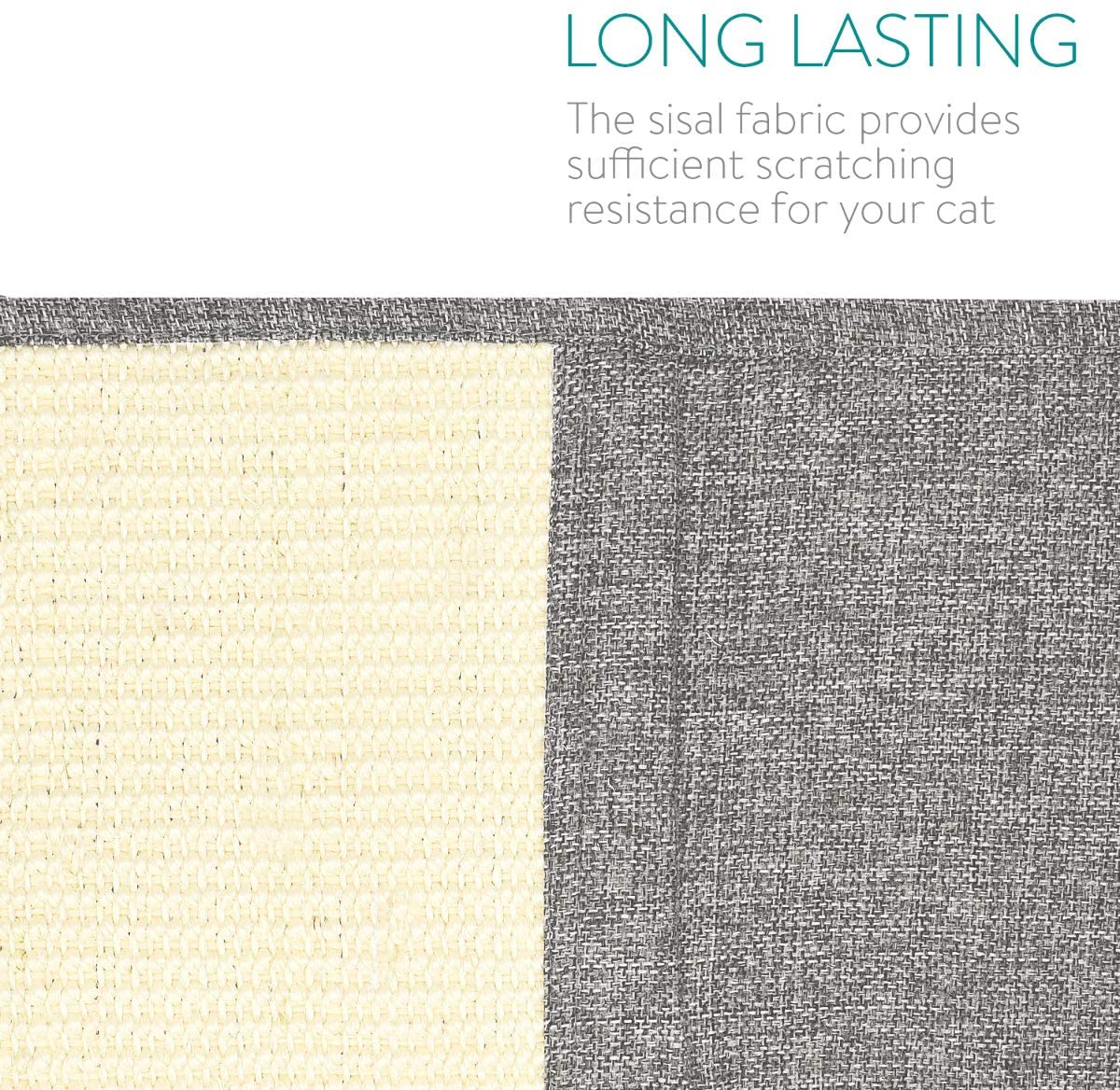 Navaris Cat Scratch Armrest Organiser Προστατευτικό Καναπέ από Γρατζουνιές Γάτας - 130 x 45 cm - Light Grey / White - 48412.25.02