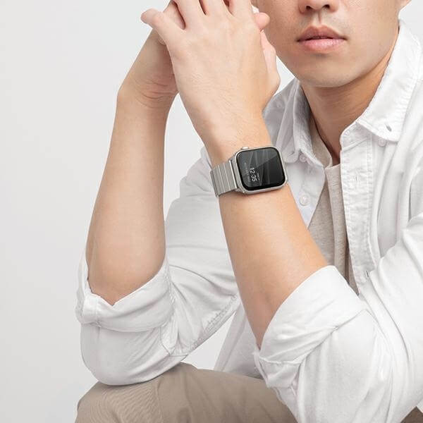 Uniq Λουράκι Apple Watch 2 / 3 / 4 / 5 / 6 / 7 / 8 / 9 / SE / SE 2 / Ultra / Ultra 2 - 42 / 44 / 45 / 49 mm Strova από Ανοξείδωτο Ατσάλι - Sterling Silver