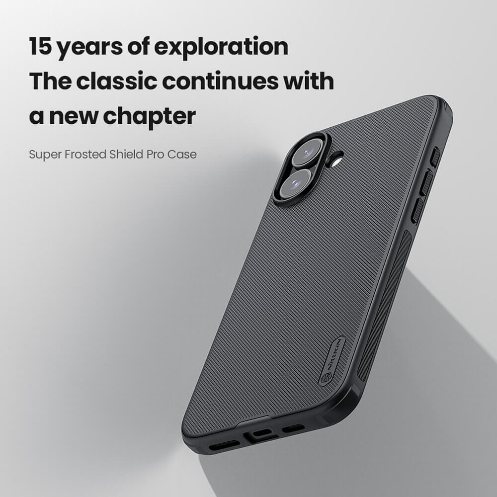 Nillkin iPhone 16 Plus Super Frosted Shield Pro Σκληρή Θήκη με Πλαίσιο Σιλικόνης - Black