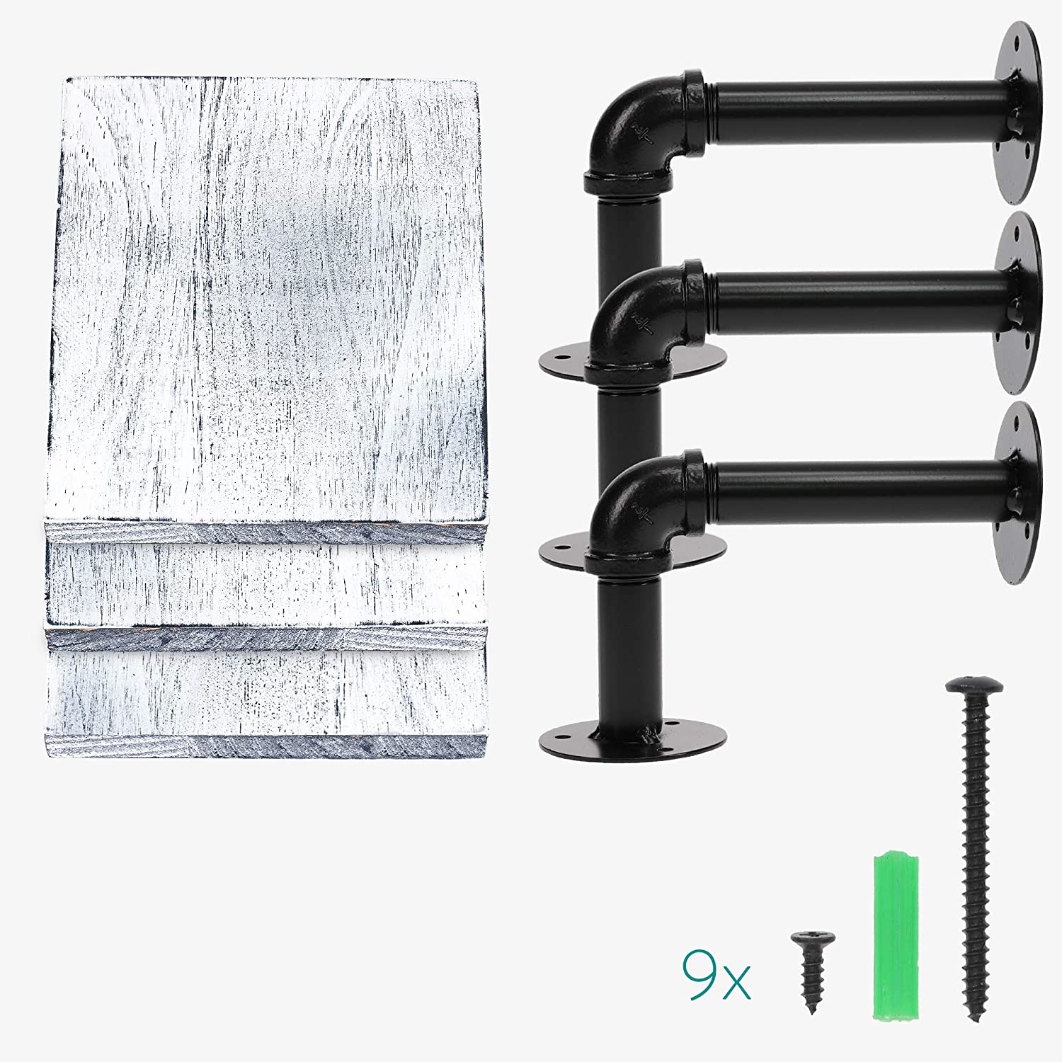 Navaris Σετ 3 Ράφια με Βάση - White - 50683.1.02